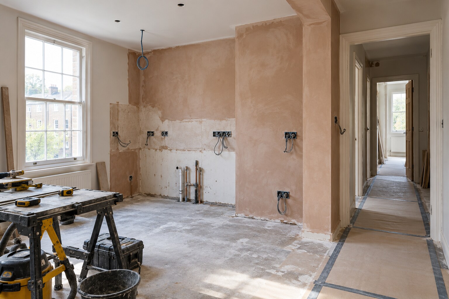 Organised refurbishment work inside an Acton flat
