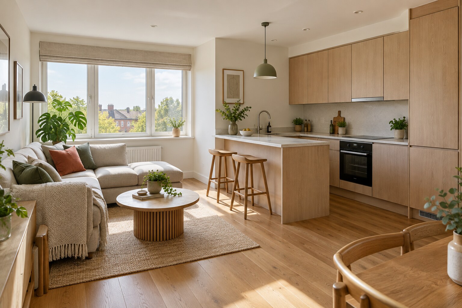 Finished modern living space after an Acton flat refurbishment