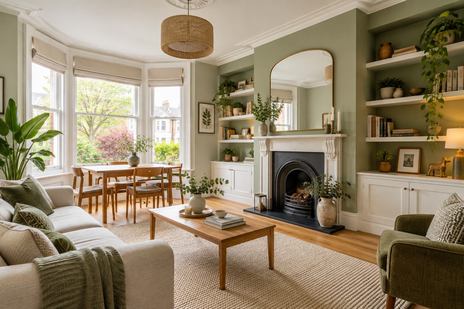 Bright completed kitchen and living area in an Ealing flat