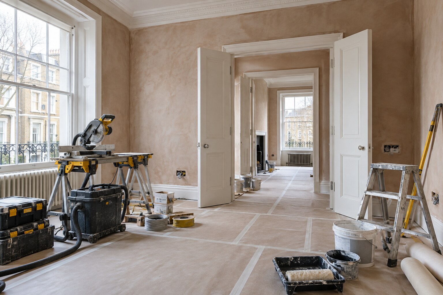 Organised flat refurbishment work in a West London apartment