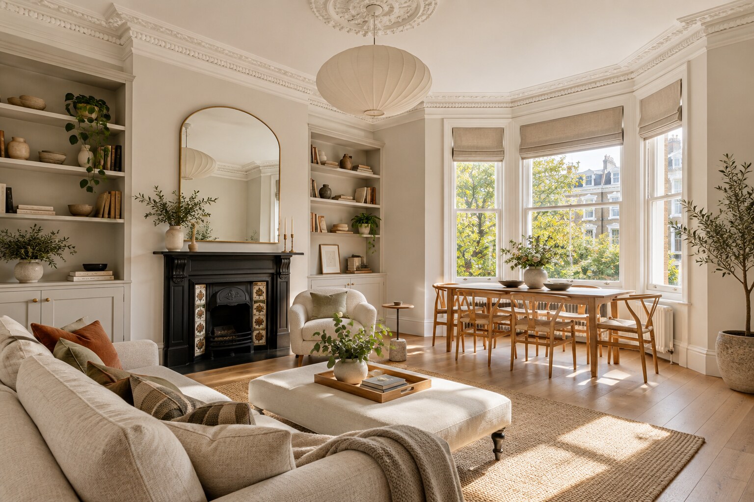 Finished contemporary interior after a West London flat refurbishment