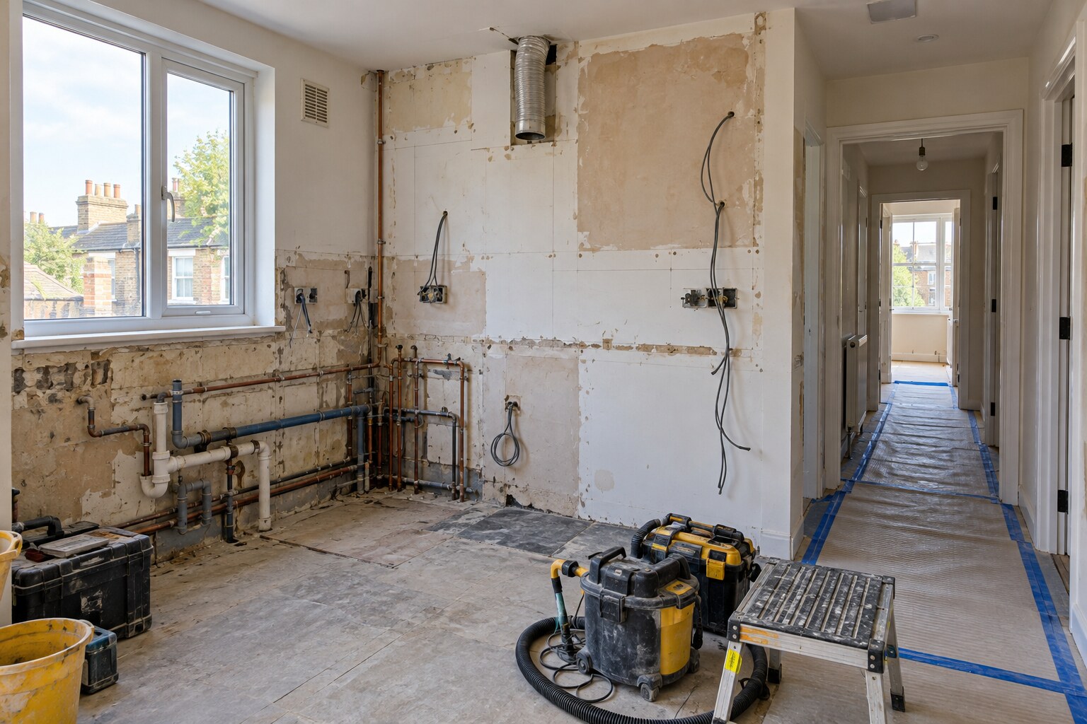 Comprehensive renovation work inside an Acton apartment