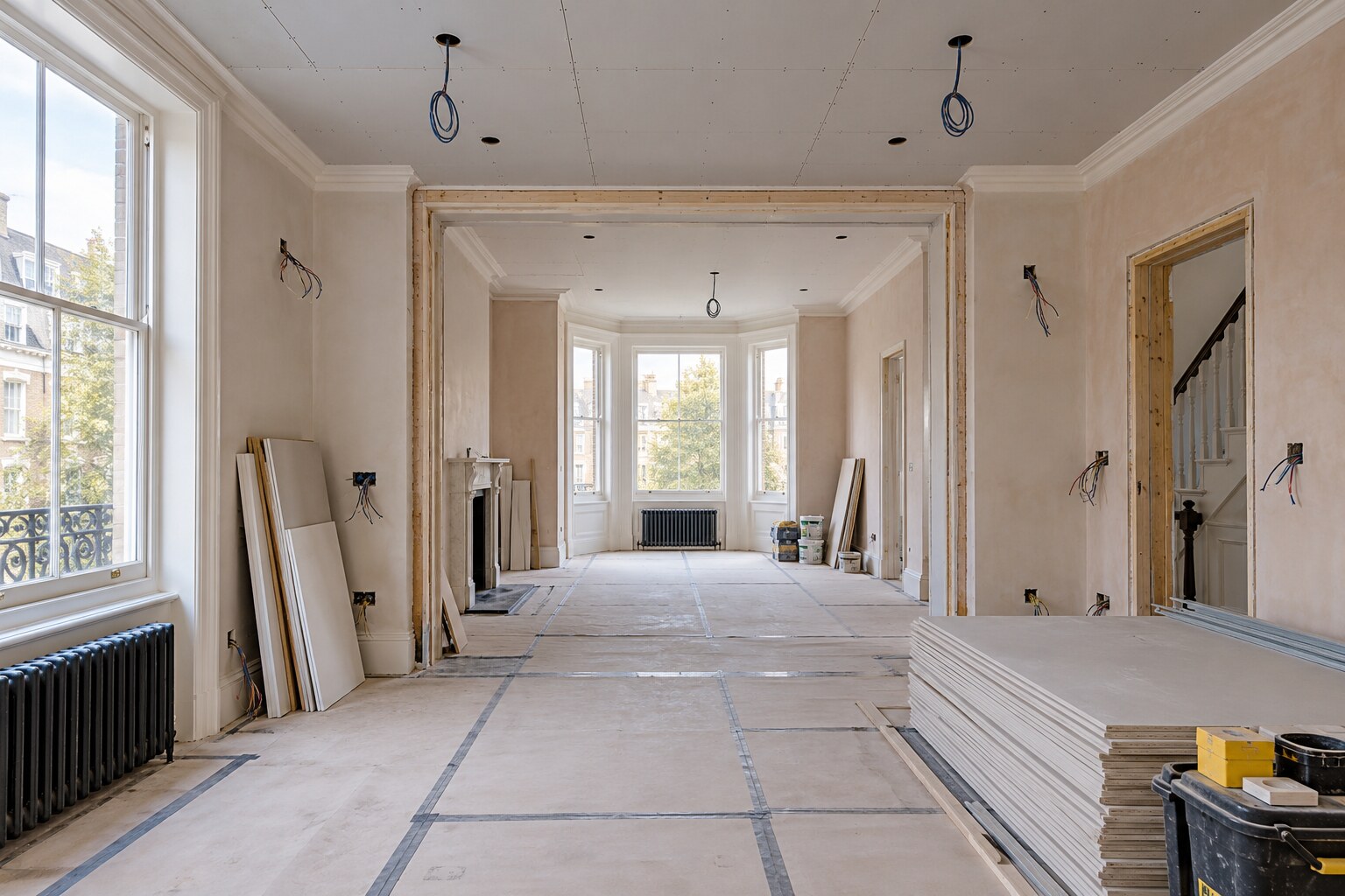 Comprehensive apartment renovation under way in West London