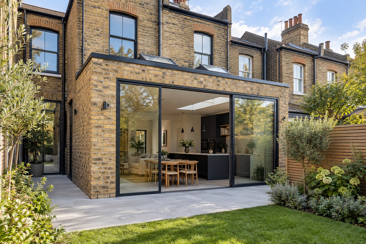 Contemporary rear house extension added to an Acton home