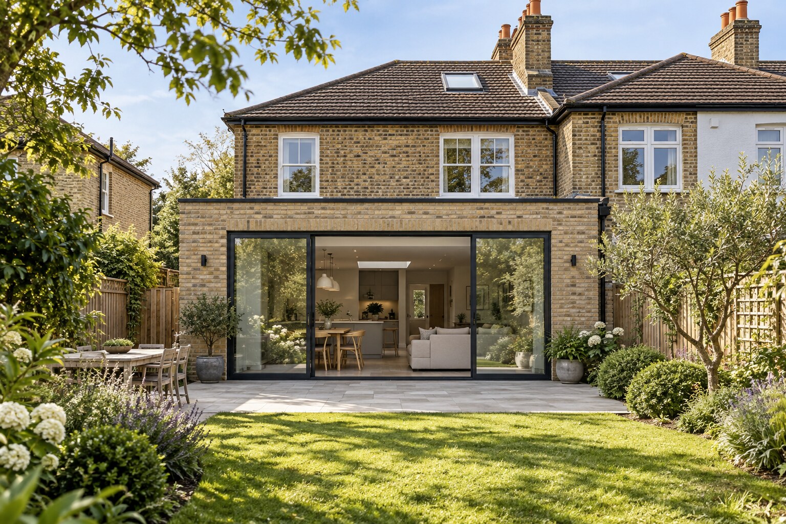 Modern rear extension added to a family house in Ealing