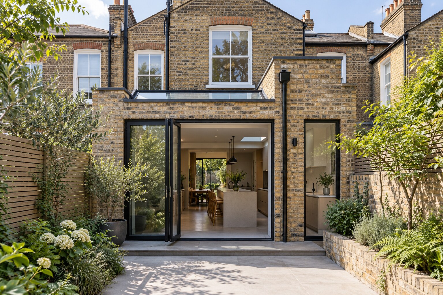 Brick rear extension to a Fulham terraced house