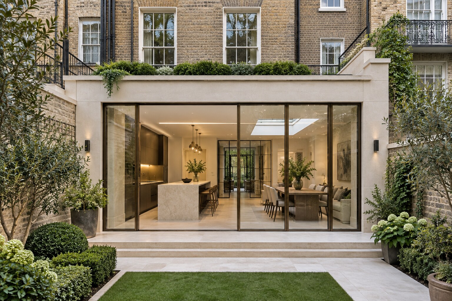 Elegant rear home extension at a Kensington property